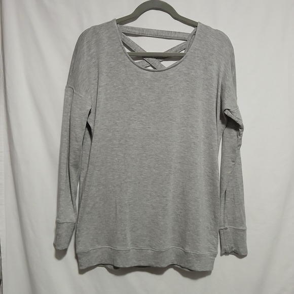 Athleta Tops - Athleta Criss Cross Back Sweatshirt Pullover Athleisure Top Gray Size‎ S